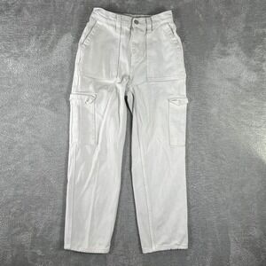 PacSun Cargo Pants Womens 27 White Carpenter Streetwear High Rise Baggy‎ Y2K
